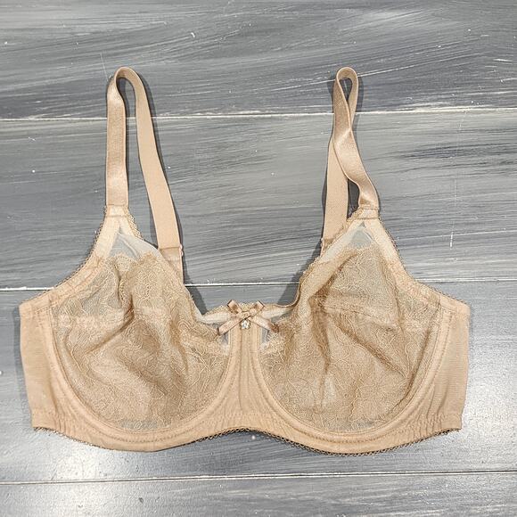 Wacoal Bra 34C Retro Chic Full Figure Underwire Bra 855186 Nude Beige - Picture 1 of 7